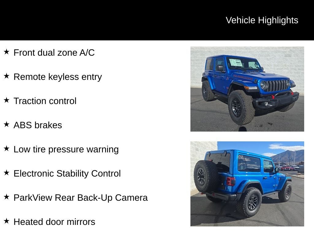 2026 Jeep Wrangler WRANGLER 2-DOOR RUBICON