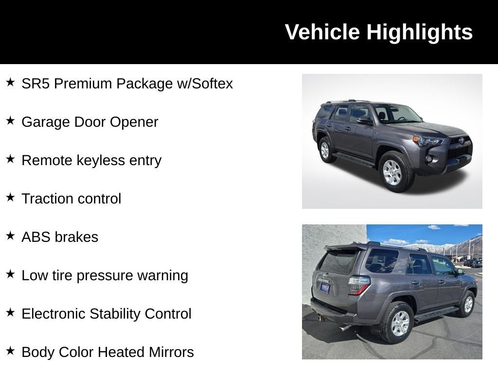 2019 Toyota 4Runner SR5 Premium + Heated Front Seats