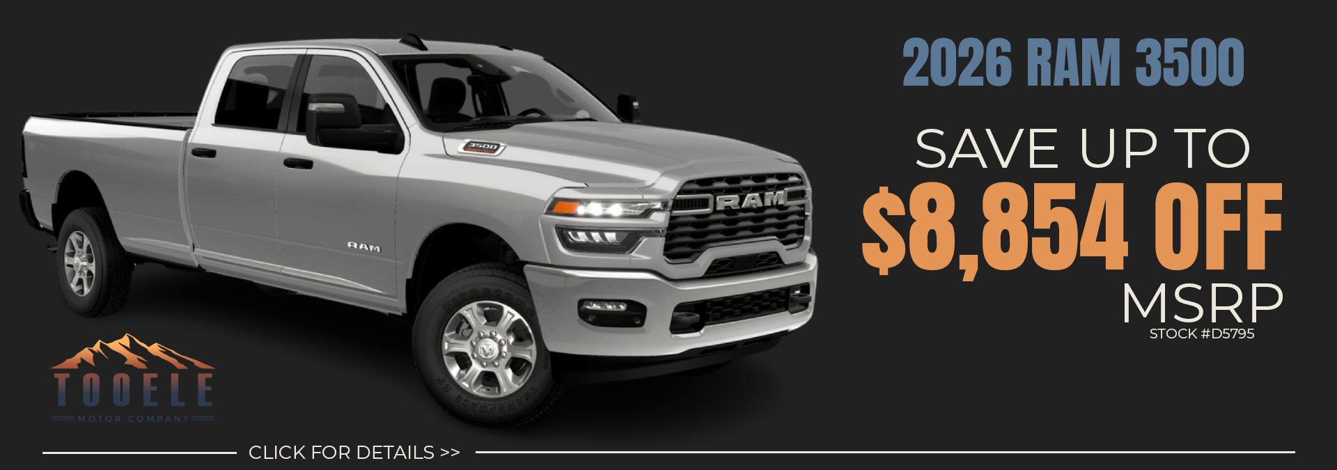 Up to $8,854 off MSRP on 2026 Ram 3500