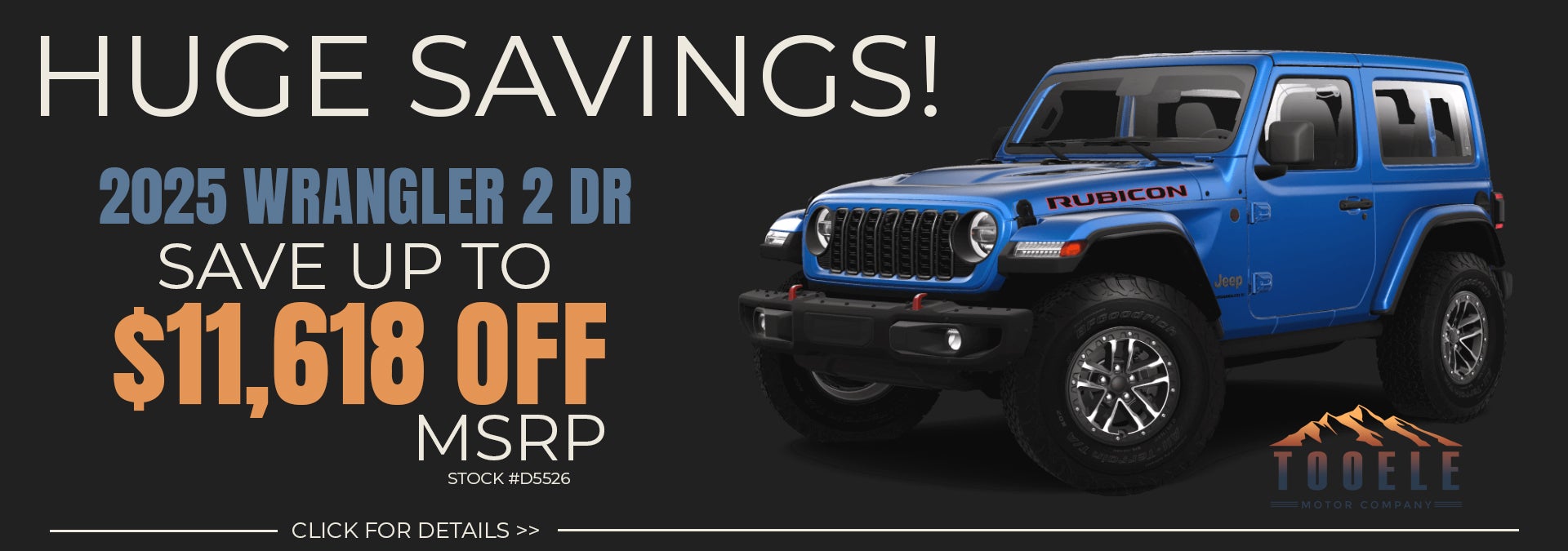 Huge savings on the last 2025 Wrangler 2dr in Tooele UT