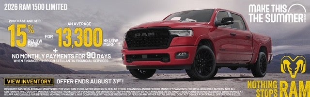 15% below MSRP on 2026 Ram 1500 Limited