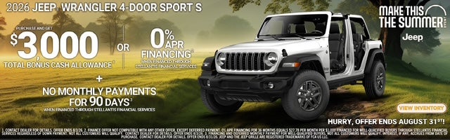 0% apr available on 2026 jeep wrangler 