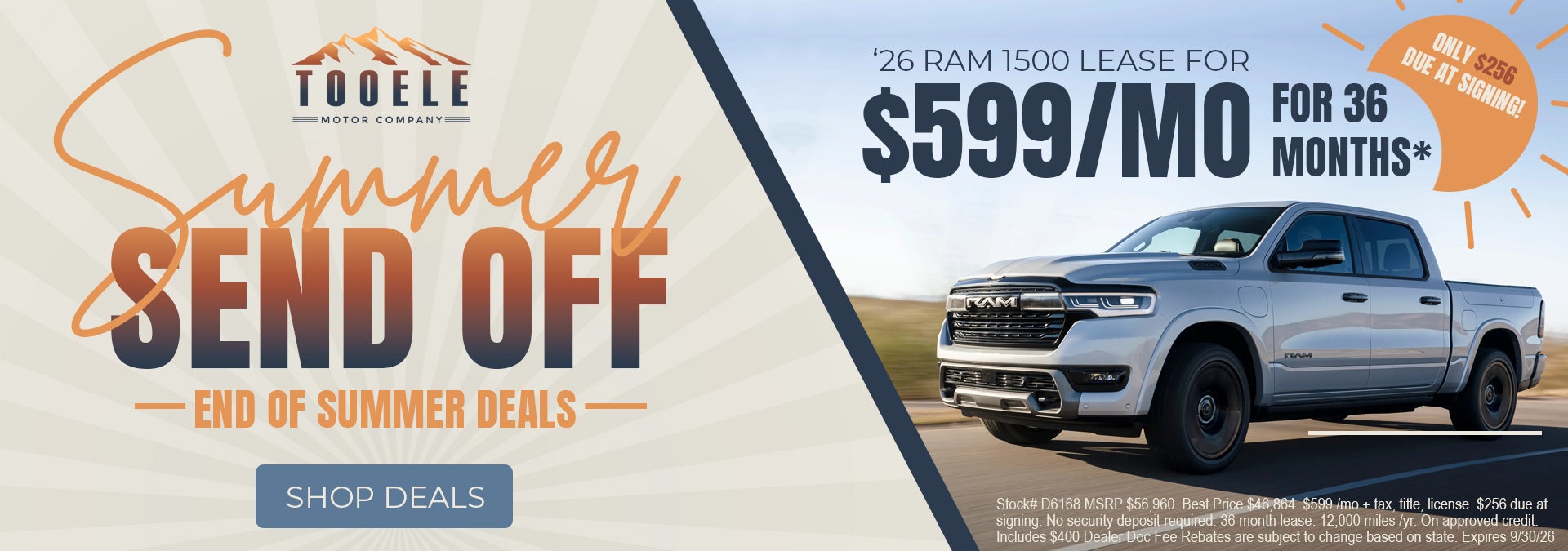 Summer Send Off Deals on 2026 Ram 1500 at Tooele CDJR