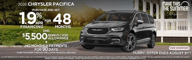 1.9% apr for 48 months on new 2026 chrysler pacifica