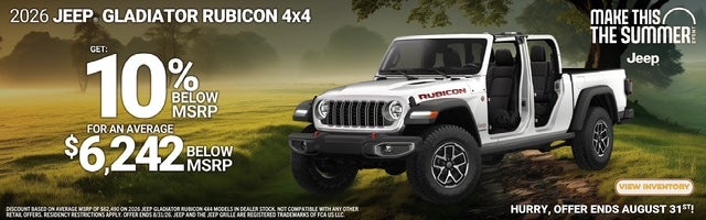 10% below MSRP on 2026 Jeep Gladiator near Tooele UT